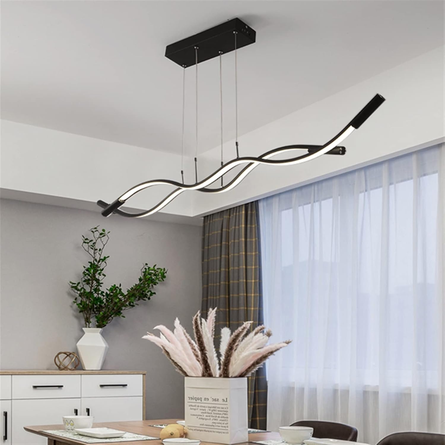 ペンダントライト, 波型のモダンな LED シャンデリア ダイニング